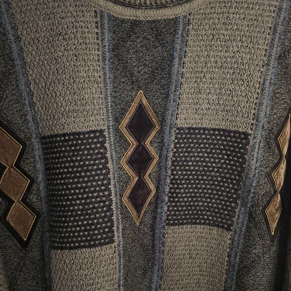 Turnbury Brown Suede Accent Sweater – Made in Italy, Warm & Classy, Men's Sz 48 - Picture 7 of 8